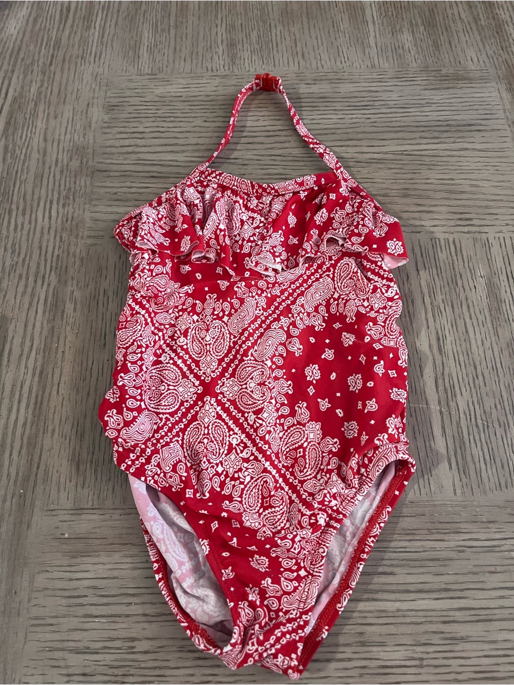 OshKosh B'gosh Red Bandana-Pattern One-Piece Swimsuit